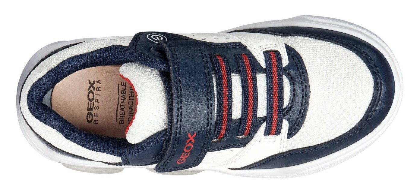 Geox Blinkschuh Sneaker J BOY navy-weiß ILLUMINUS mit Wechselfußbett