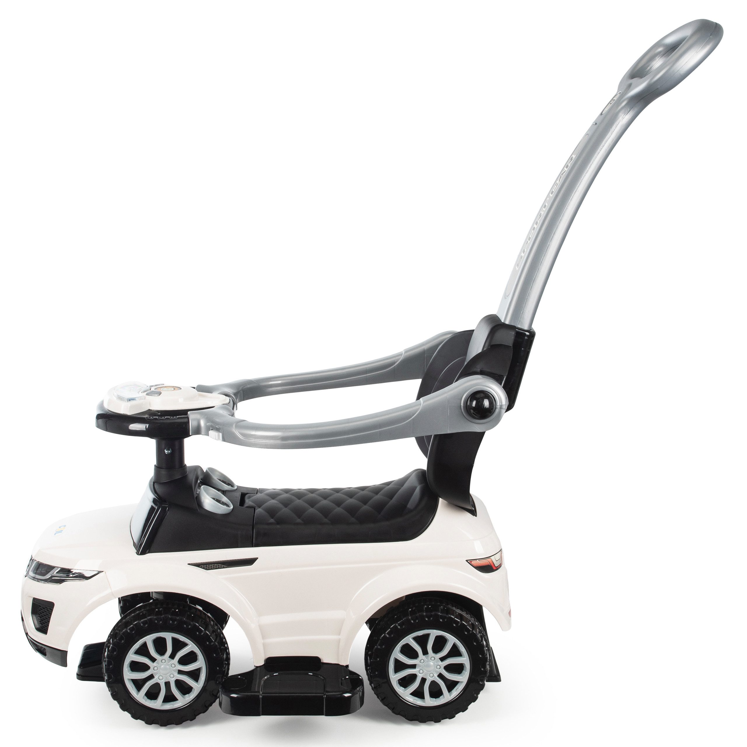 COIL Rutscherauto Babyrutscher, Kinderauto, Schiebeauto, 3in1, mit Druckgriff, interaktives Lenkrad, Musik- und Hupenknöpfe, ab 12 Monaten