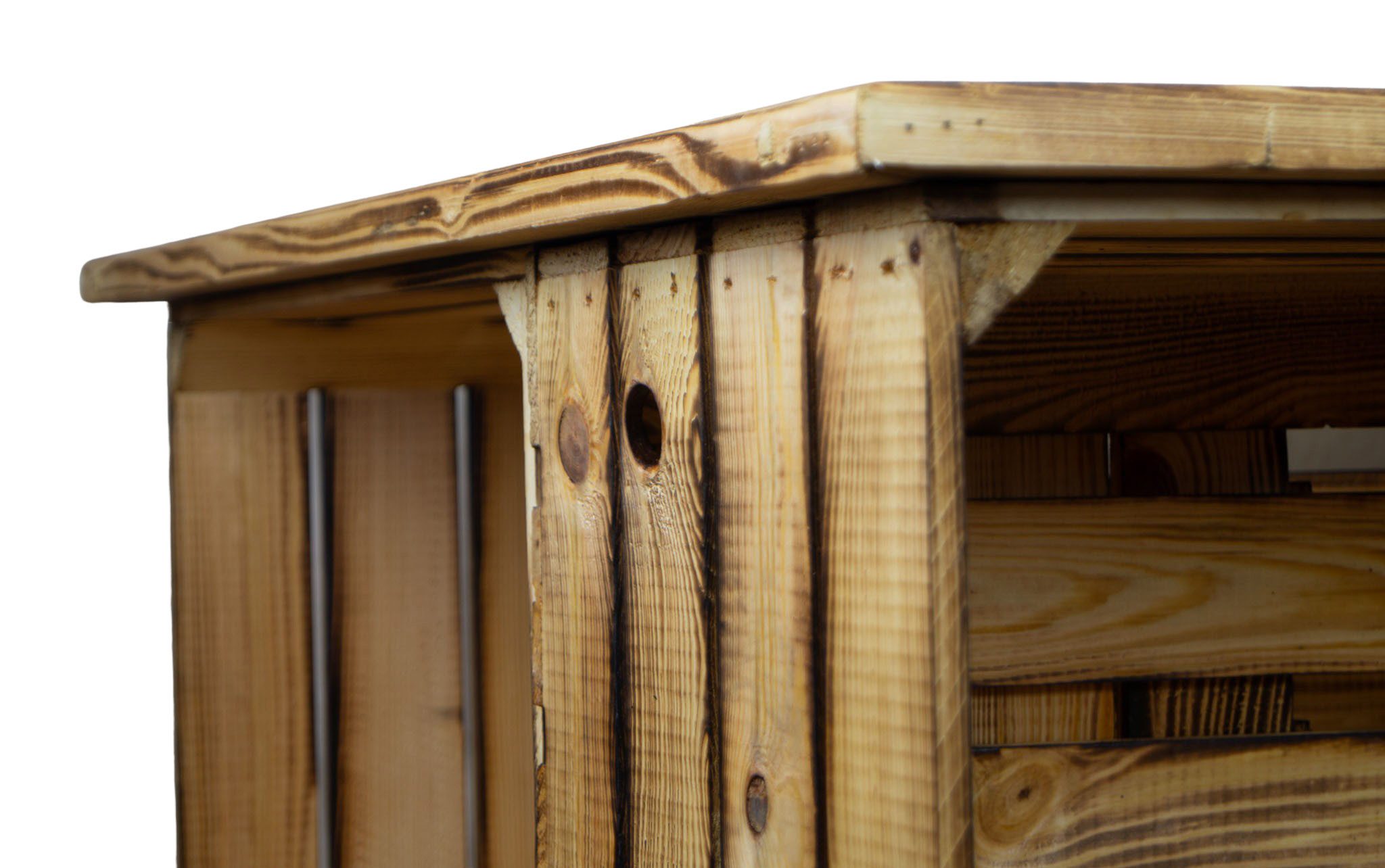 Kistenkolli Altes Land Allzweckkiste Glasplatte mit Holzrahmen geflammt 85x günstig online kaufen