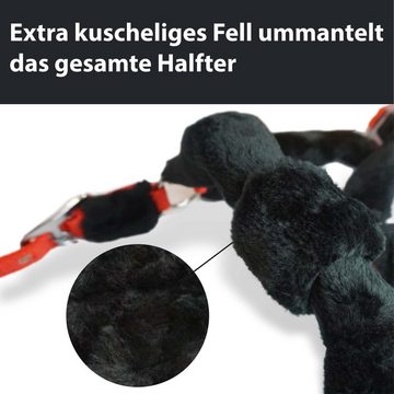 Pferdelinis Fellhalfter Halfter mit Fell Halfter für Pferde, Größen Pony Warmblut Cob Kaltblut, verstellbar