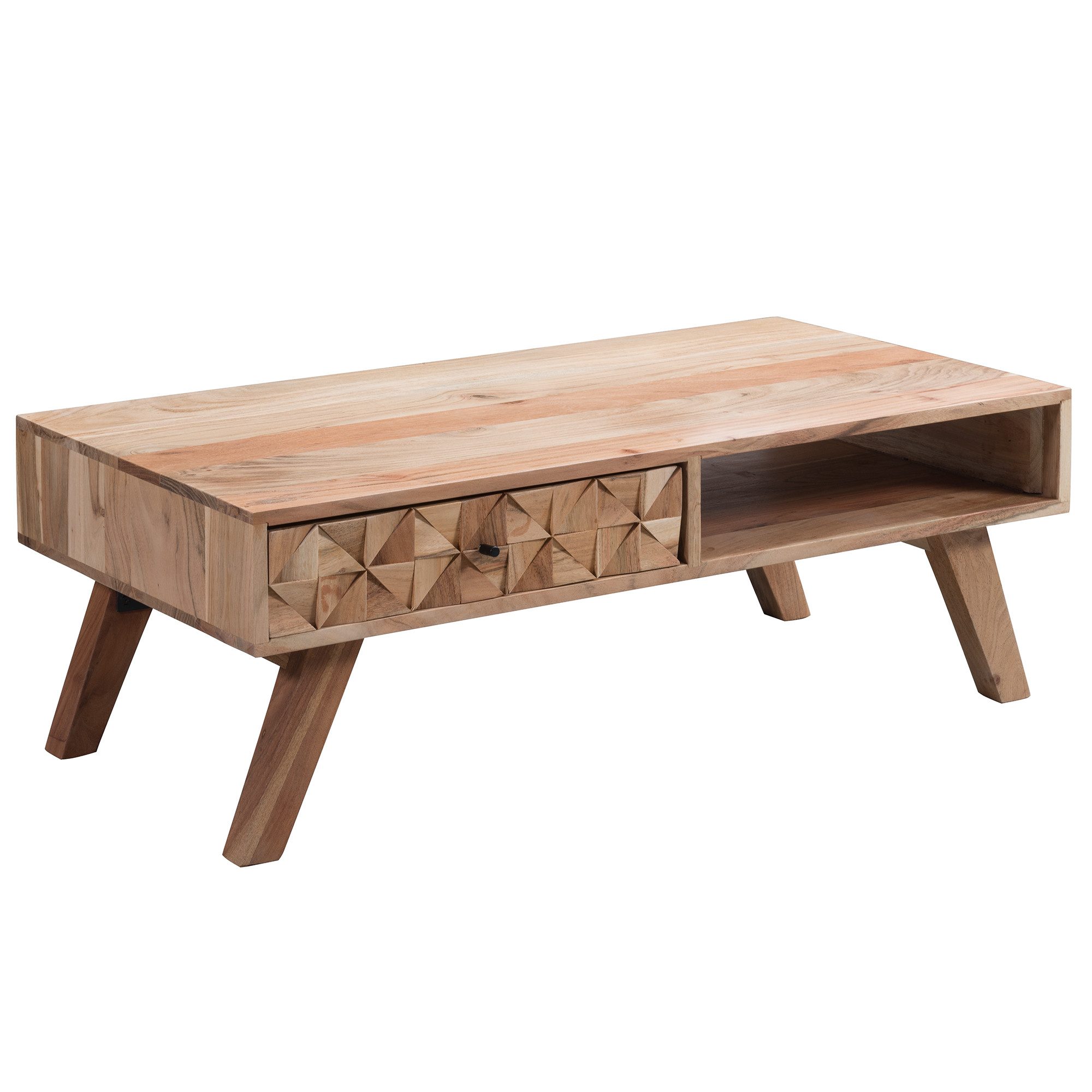 FINEBUY Couchtisch FB50987 (95x35x50cm Akazie Massivholz günstig online kaufen
