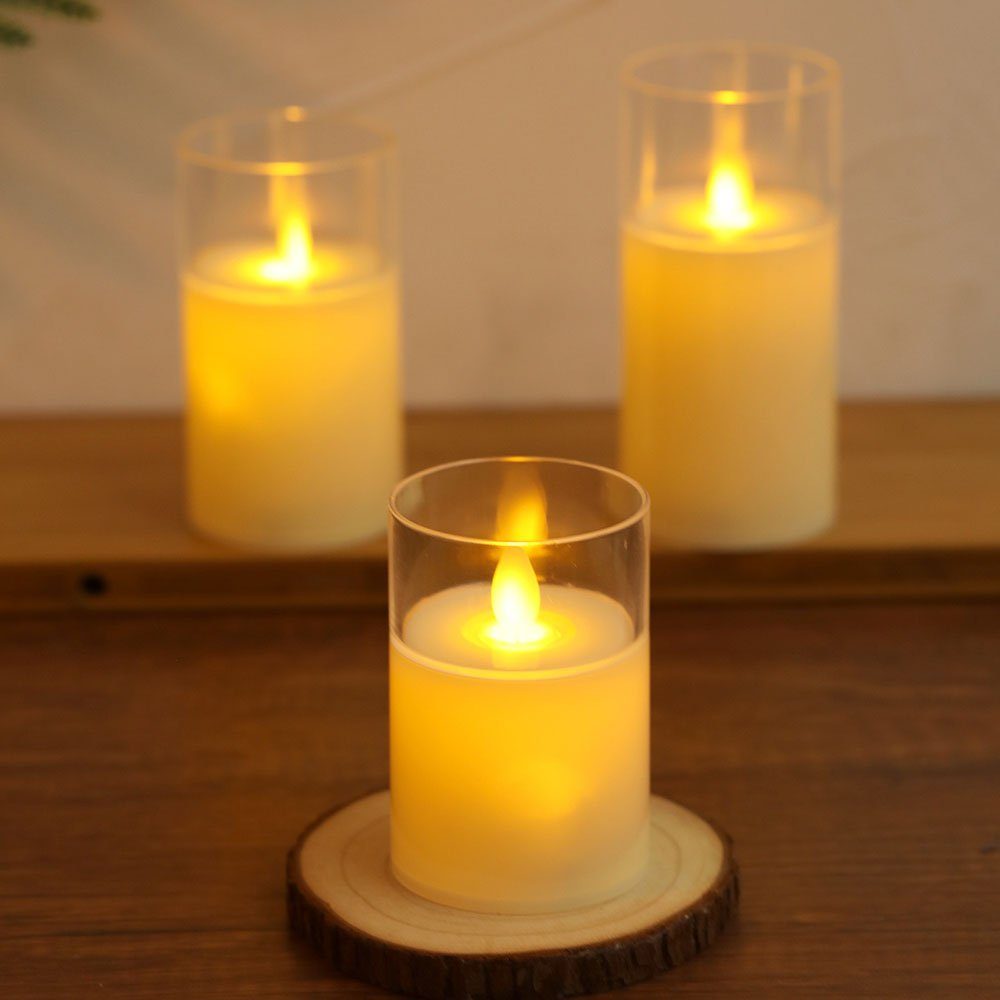 beweglichem mit Hochzeitstisch Flammenlose für Rosnek (1-tlg), Weihnachtsdeko LED-Kerze Stumpenkerzen, Batterie, Docht; LED Halloween