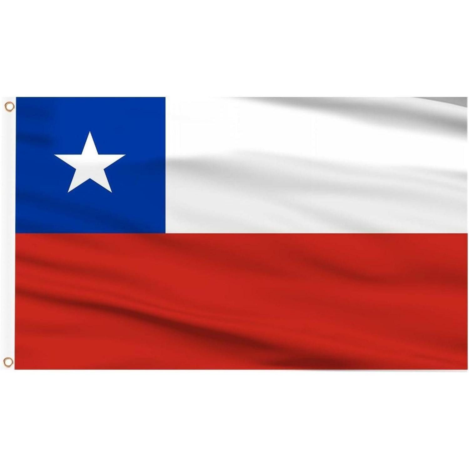 LuxusKollektion Flagge Flagge Chile 90x150 cm Messing Ösen Fußball WM 2 Stück Chile Flagge