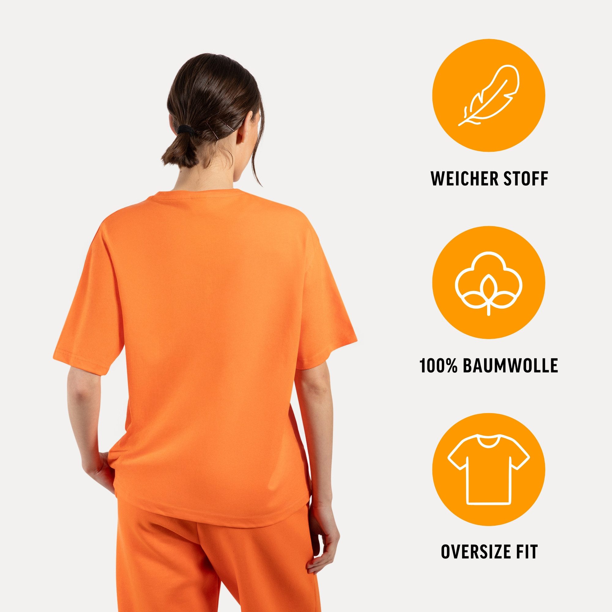 Smilodox T-Shirt Lyanna, Oversize Lässiges Shirt, 100% Baumwolle, graviertes Metallabel Kurzarmshirt weiches Material Schlichtes Design Alltag Freizeit