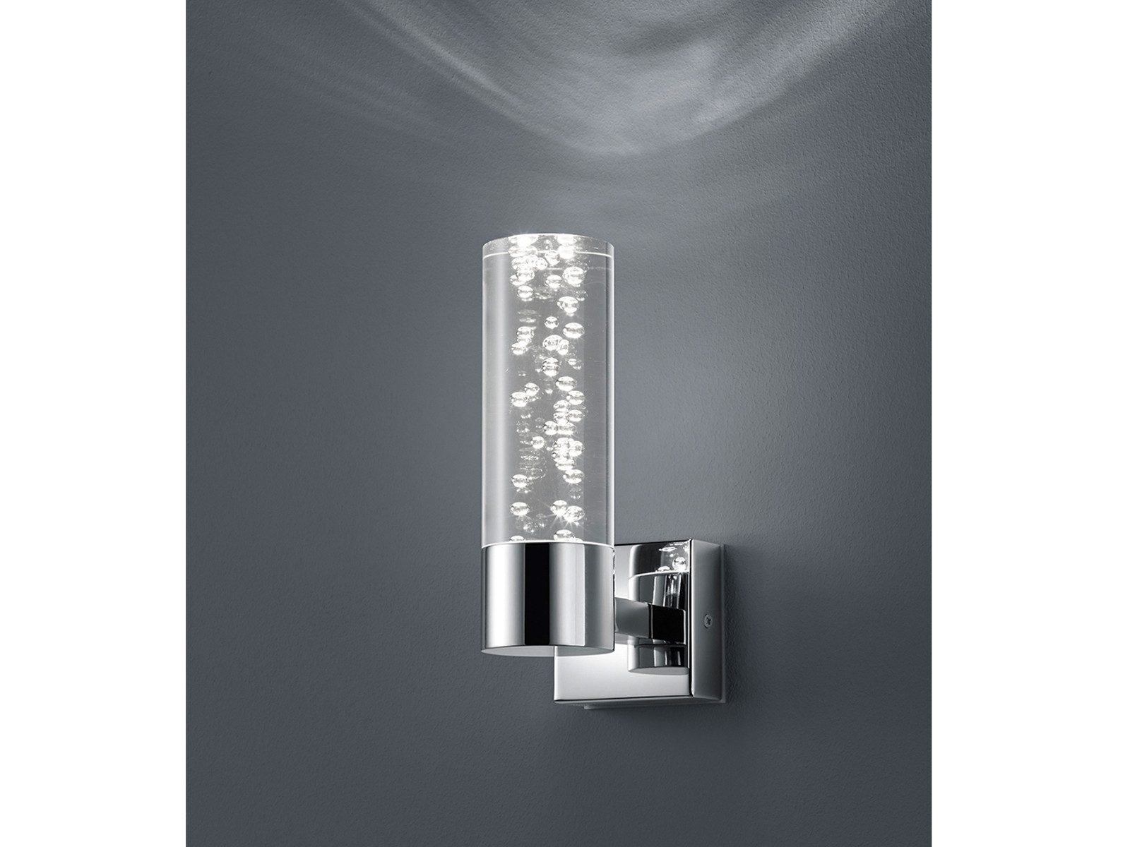TRIO Leuchten LED Wandleuchte, LED fest integriert, Warmweiß, Bad-Lampe aus Metall mit Bubble Optik, Wand innen, Gäste WC Höhe: 17cm