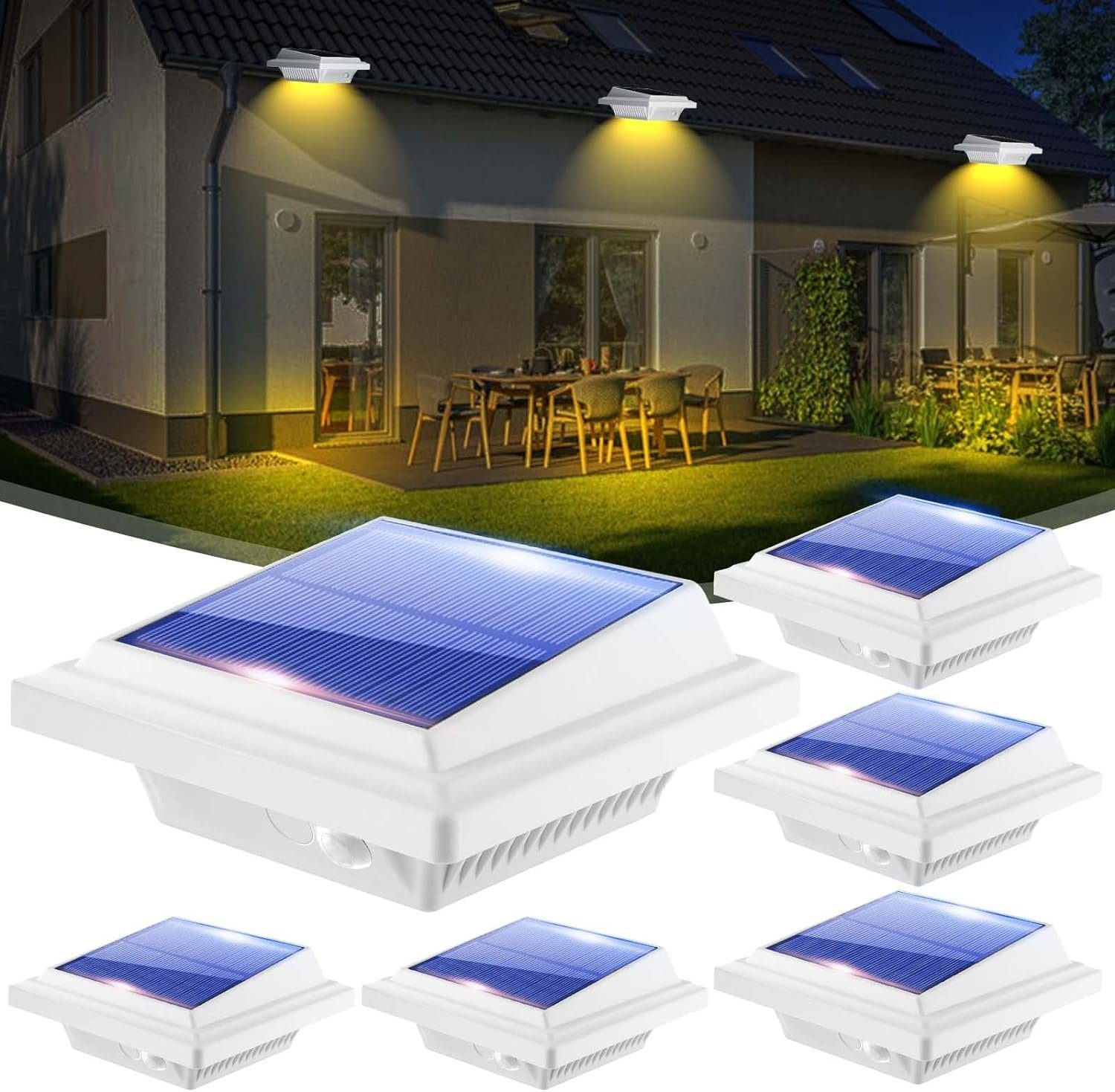 6Stück für Solarleuchte KEENZO LED Dachrinnenleuchte Dachrinnen Warmweiß 40LEDs Außenbereich, den