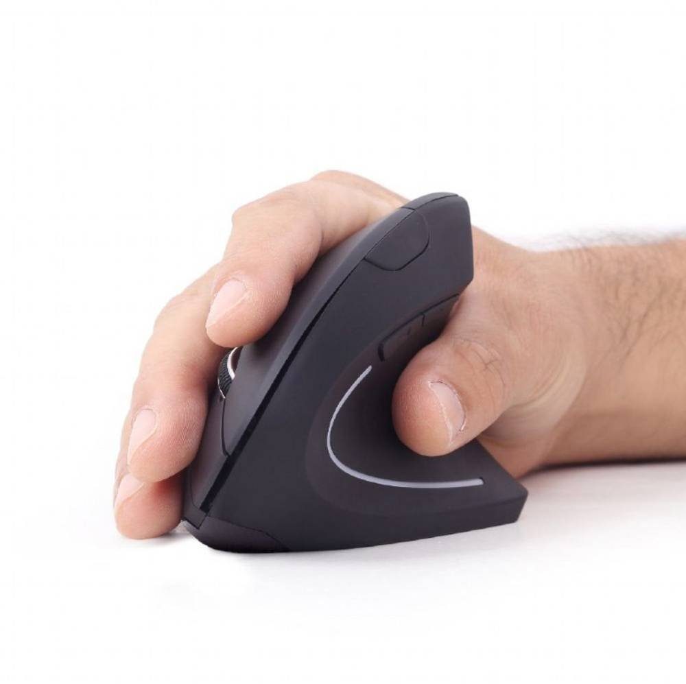 Gembird Gembird MUSW-ERGO-01 Ergonomische Maus Funk Optisch Schwarz 6 Tasten Mäuse