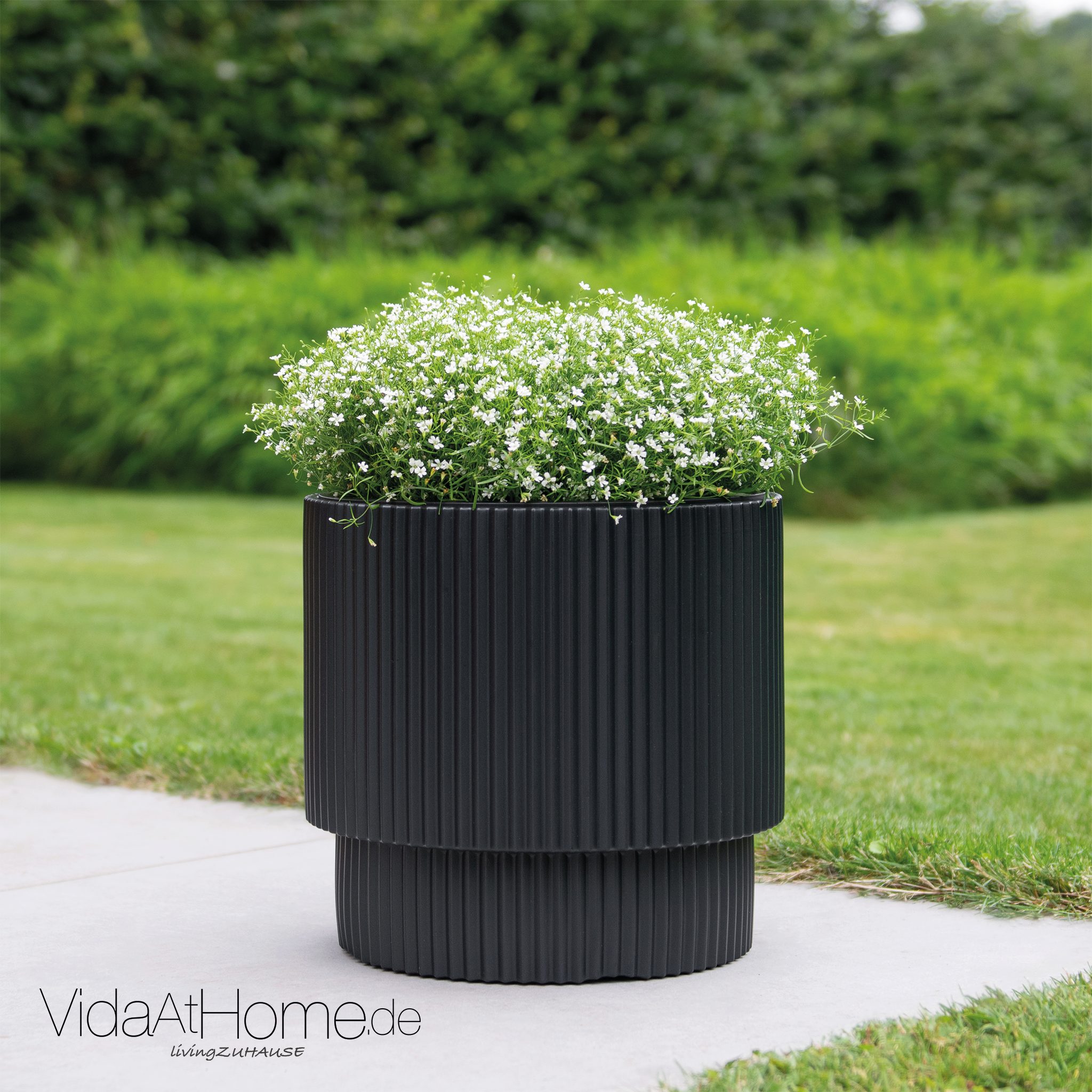 VidaAtHome.de Blumentopf Design-Pflanzgefäß IVY ø 30er, Modernes Rillendesi günstig online kaufen