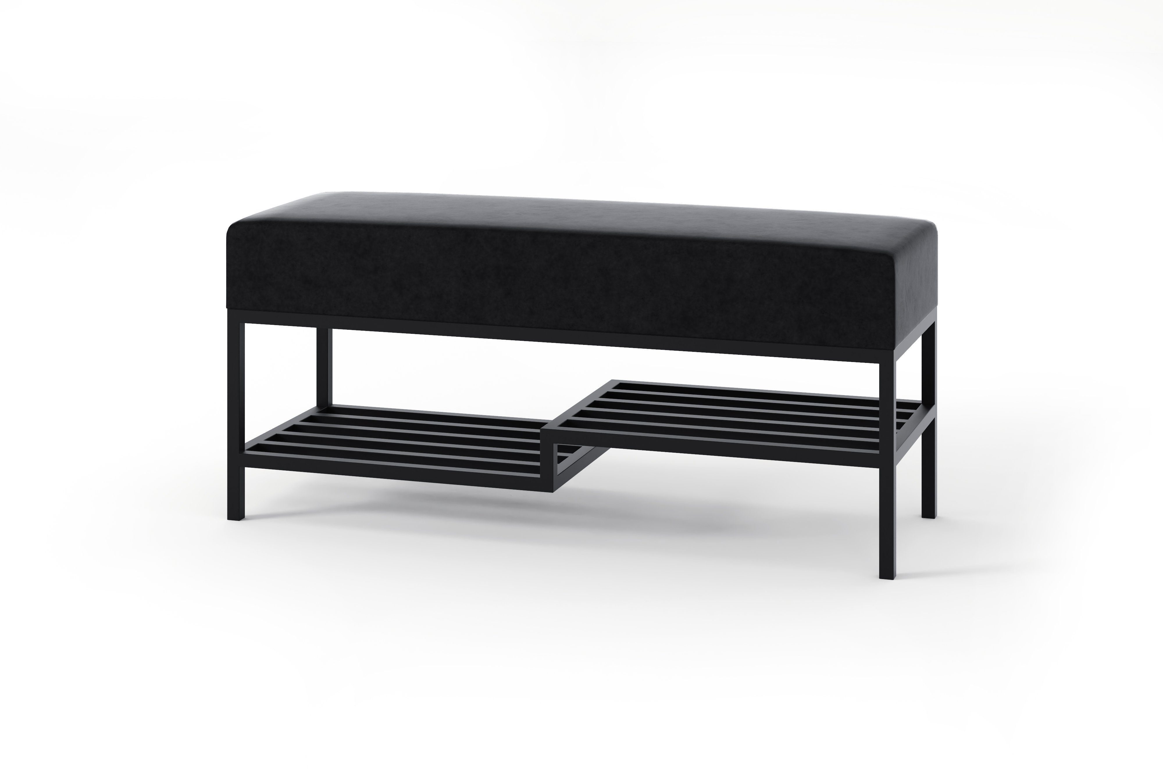 Beautysofa Polsterbank Moderne, modische elegante Bank mit Schuhregal SHELF (B:80/100/H:45/T:35cm)
