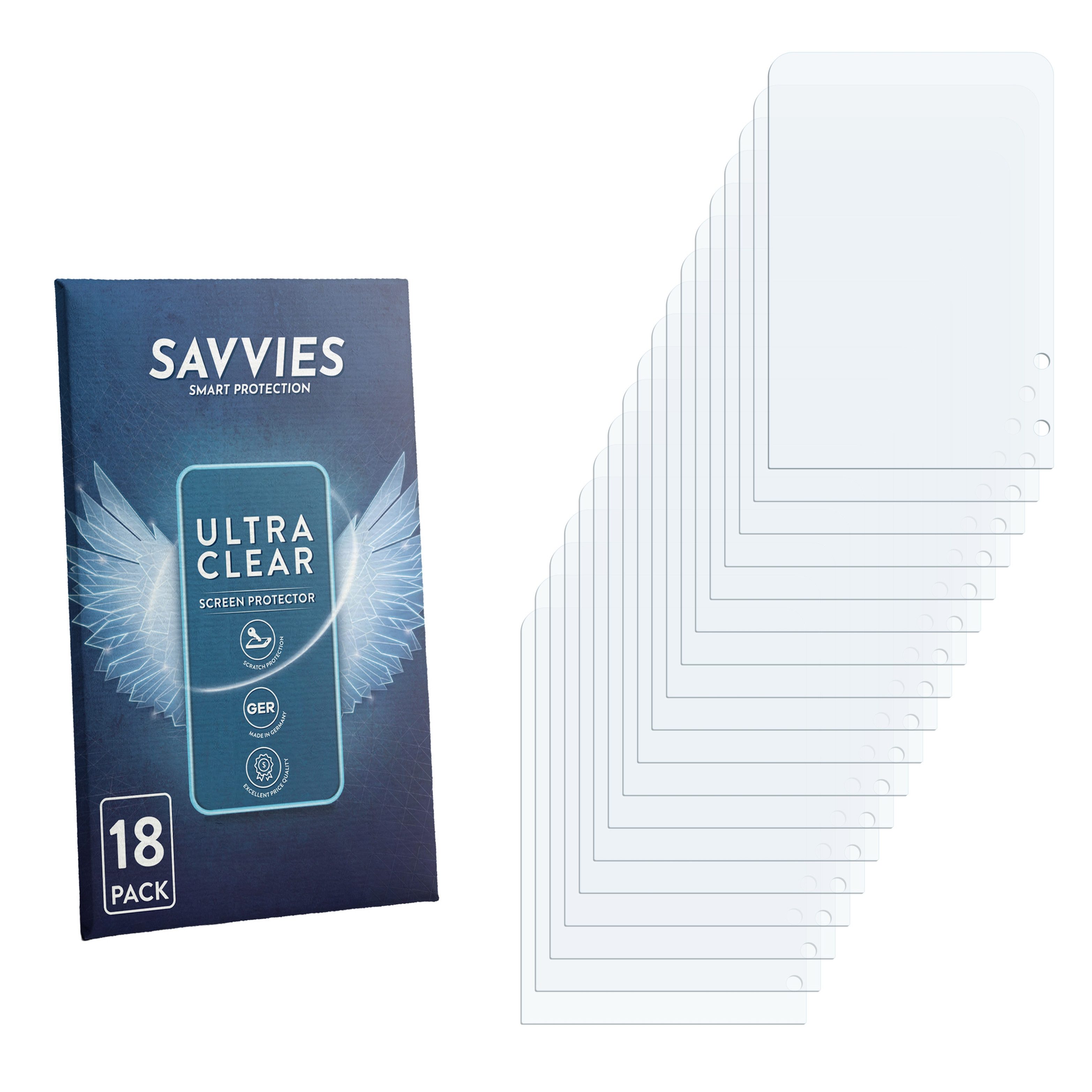 Savvies Displayschutzfolie Schutzfolie für SENVEND UX700, 18 Stück, Displayschutz Schutz Folie Klar Transparent