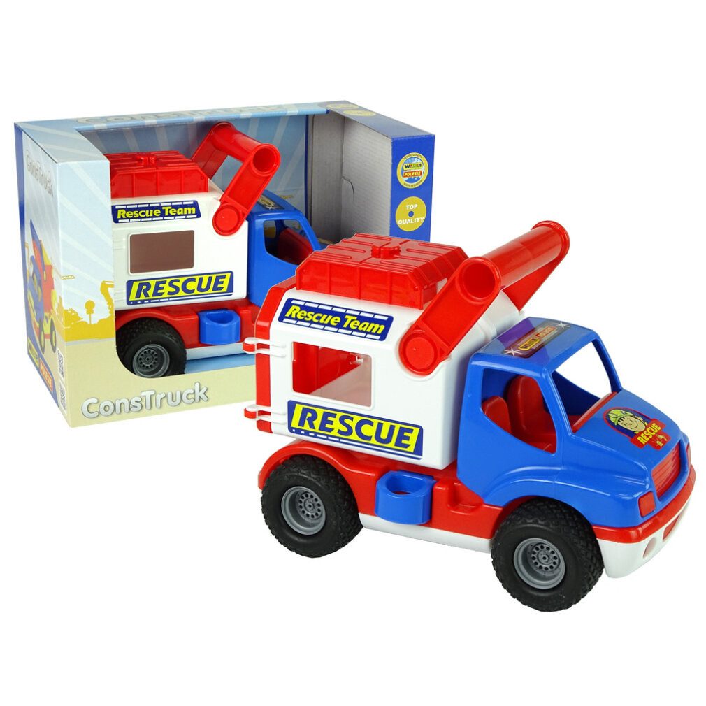WADER QUALITY TOYS Spielzeug-Boot Blauer und weißer Polesie ConsTruck Rettungswagen 41937