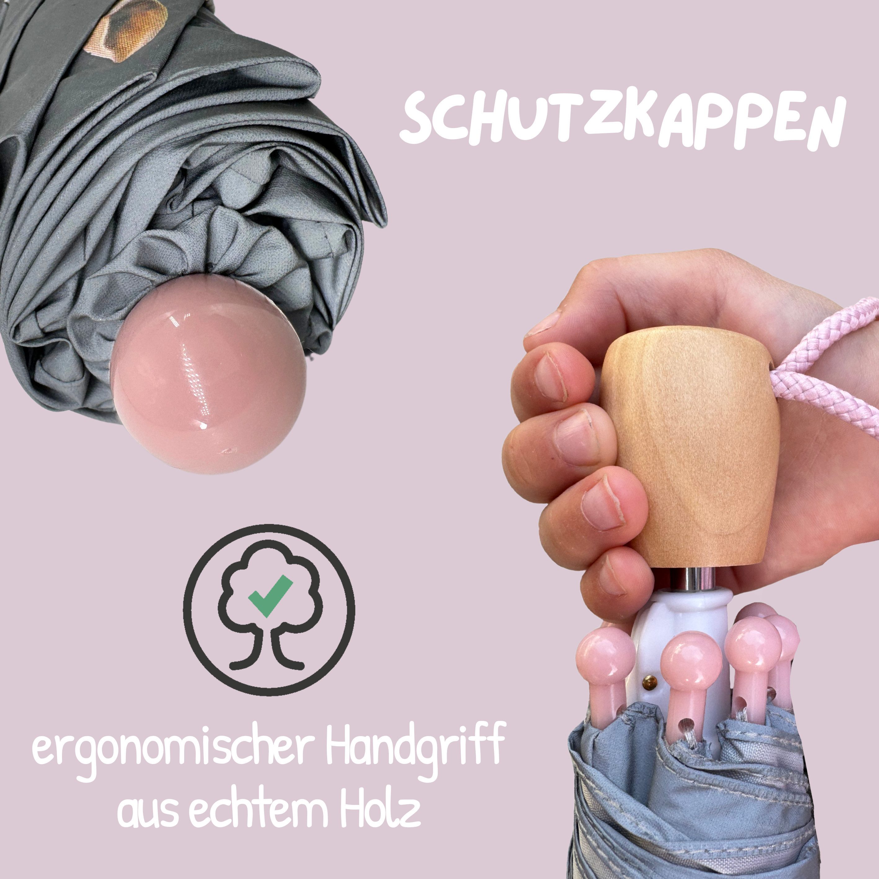 HECKBO Taschenregenschirm Magic Kinder Jungen Mädchen Regenschirm wechselt bei Regen die Farbe, mit Reflektoren an der Seite – Bild 5 von 5