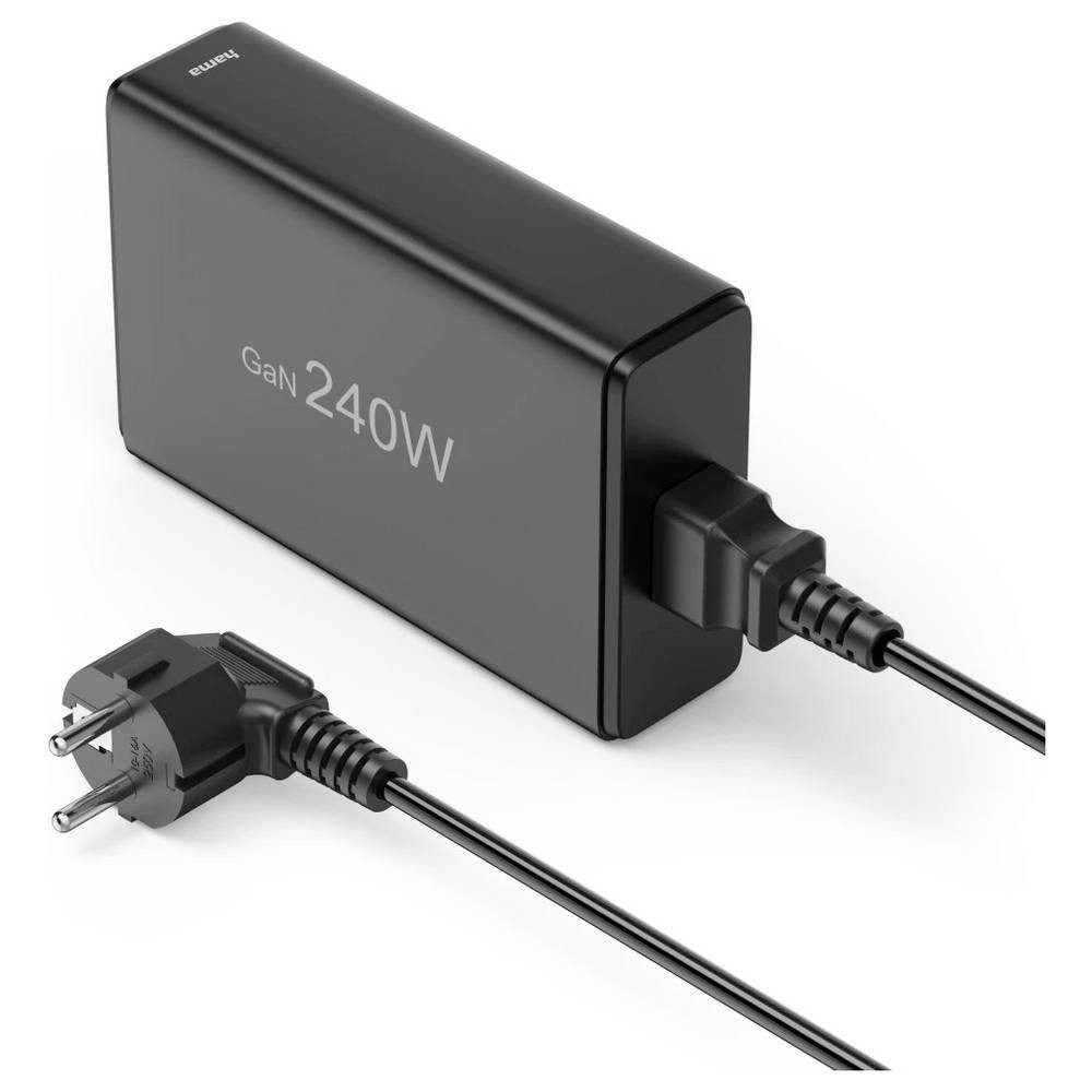 Hama USB-Ladestation 5 Ports, GaN, Schnellladegerät, 4xUSB-C, 1xUSB-A, PD, USB-Ladegerät