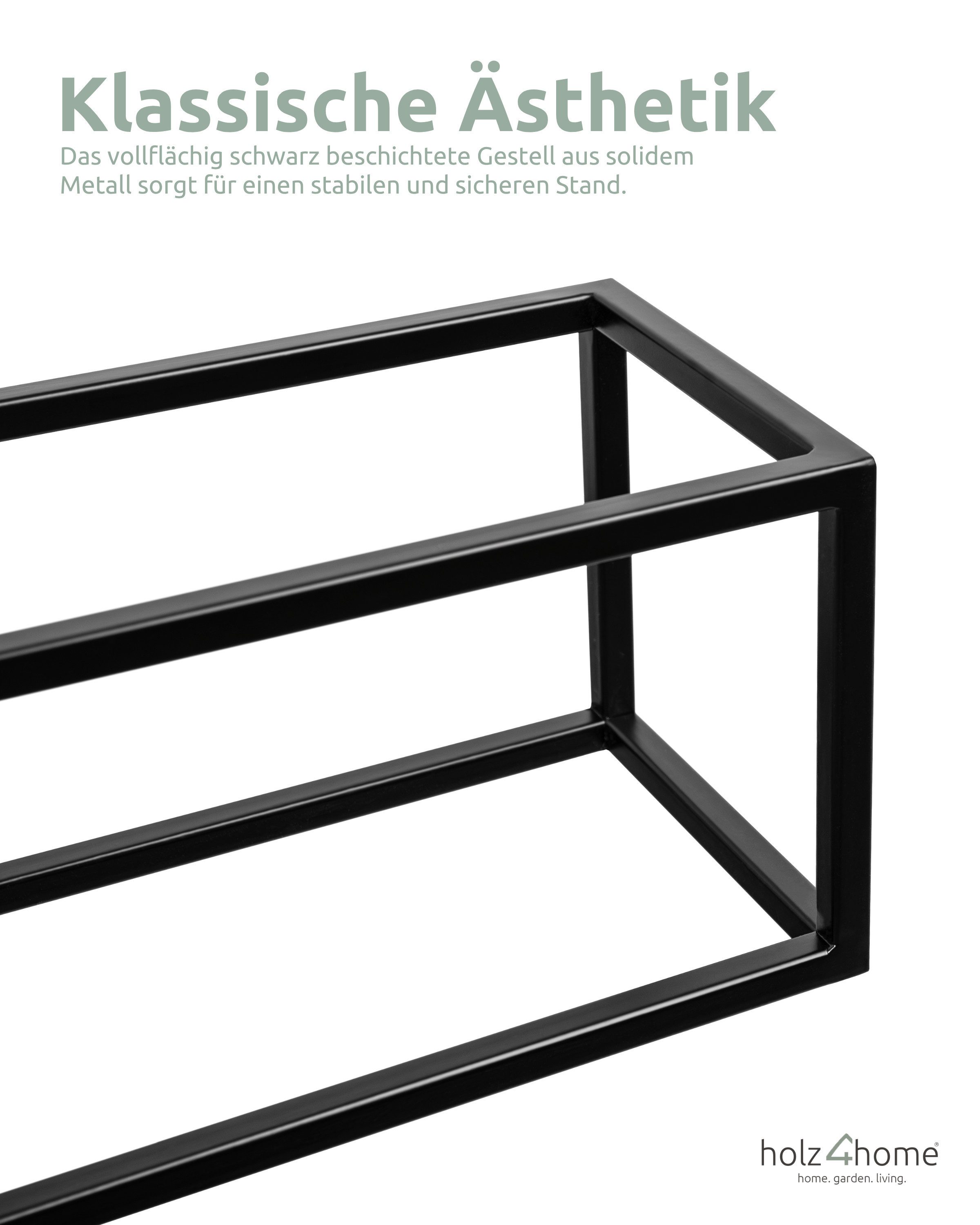 holz4home® Blumenständer Dekoständer MDF Sonoma Eiche mit Metallgestell – Bild 4 von 5