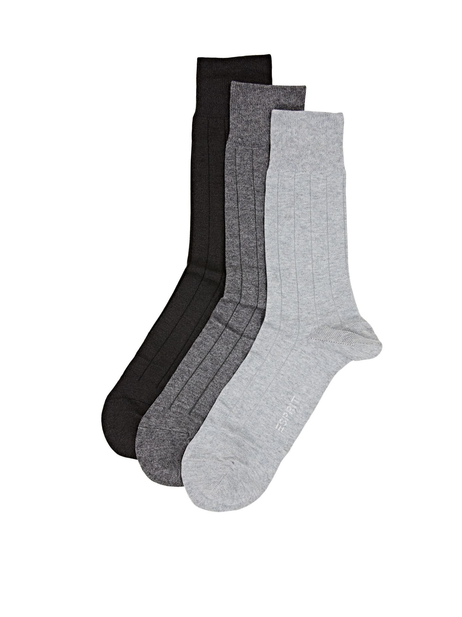Esprit Socken 3er-Pack Rippstrick-Socken BLACK/GREY in Geschenkbox