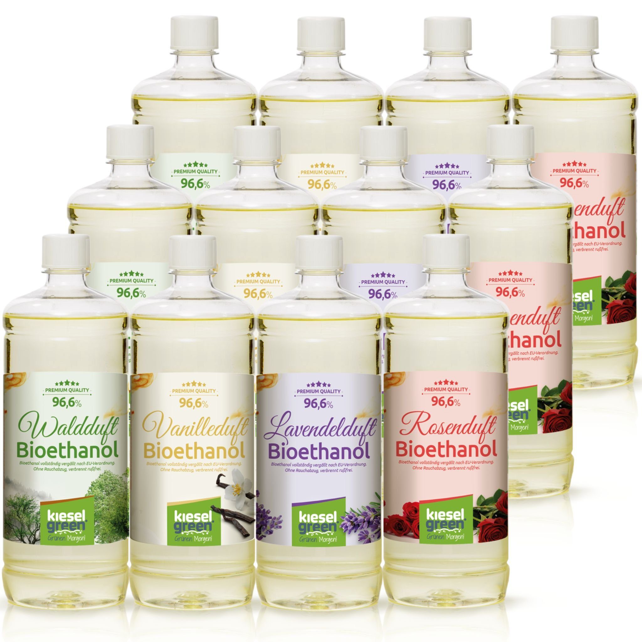 KieselGreen Bioethanol KieselGreen Bioethanol Flasche 12 x 1 Liter mit Duft günstig online kaufen