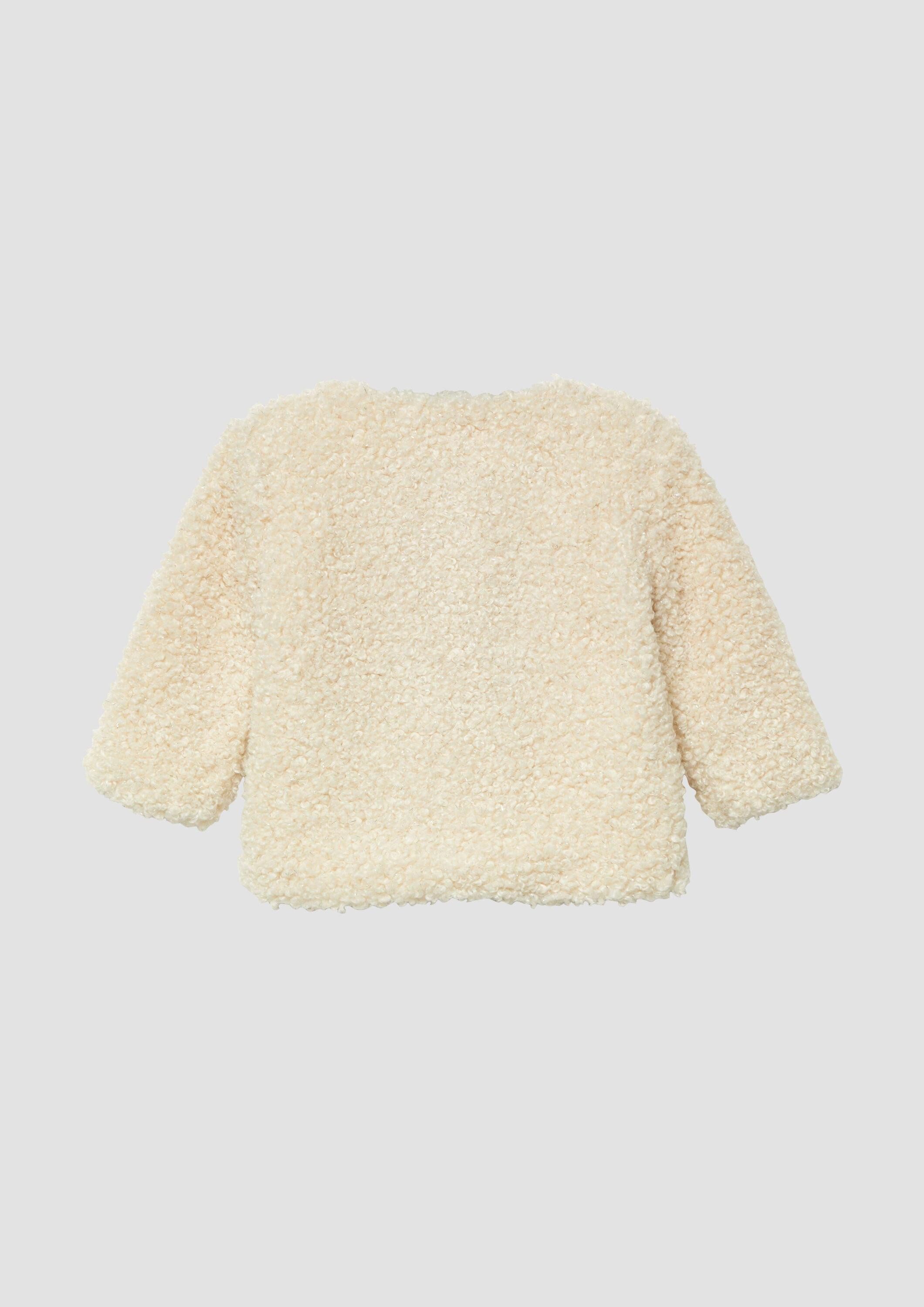 s.Oliver Funktionsjacke Indoor-Jacke Gefütterte Teddyplüsch-Jacke mit Glitzergarn