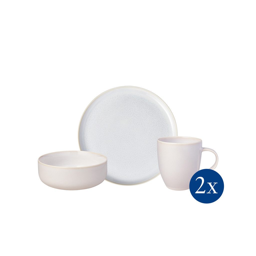 like. by Villeroy & Boch Frühstücks-Geschirrset Crafted Frühstücksset (6-tlg), 2 Personen, Porzellan
