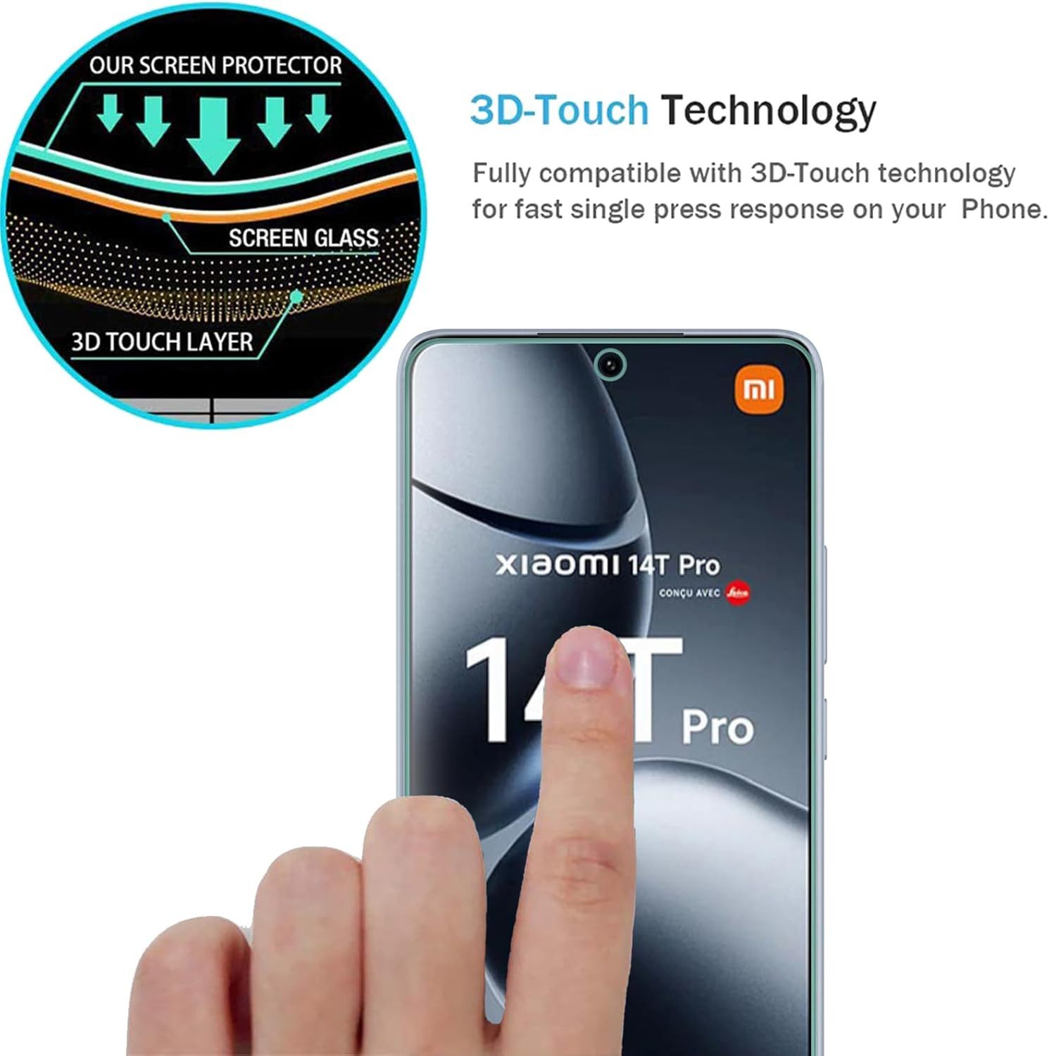 MSM Handyhülle Hülle + 2X Schutzglas für Xiaomi 14T Pro Panzerfolie Full Case