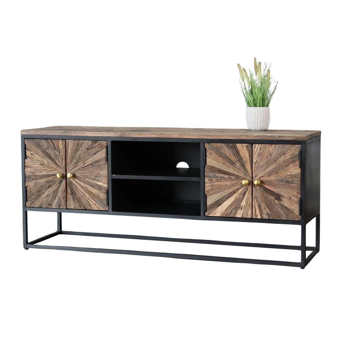 baario TV-Board TV-Board MERID Altholz, Lowboard recyceltes Massivholz & Eisen Industrial