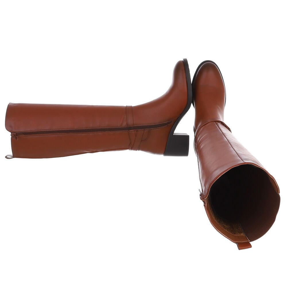 Ital-Design Kniehohe Stiefel mit Blockabsatz für Damen - Elegant & Komforta günstig online kaufen