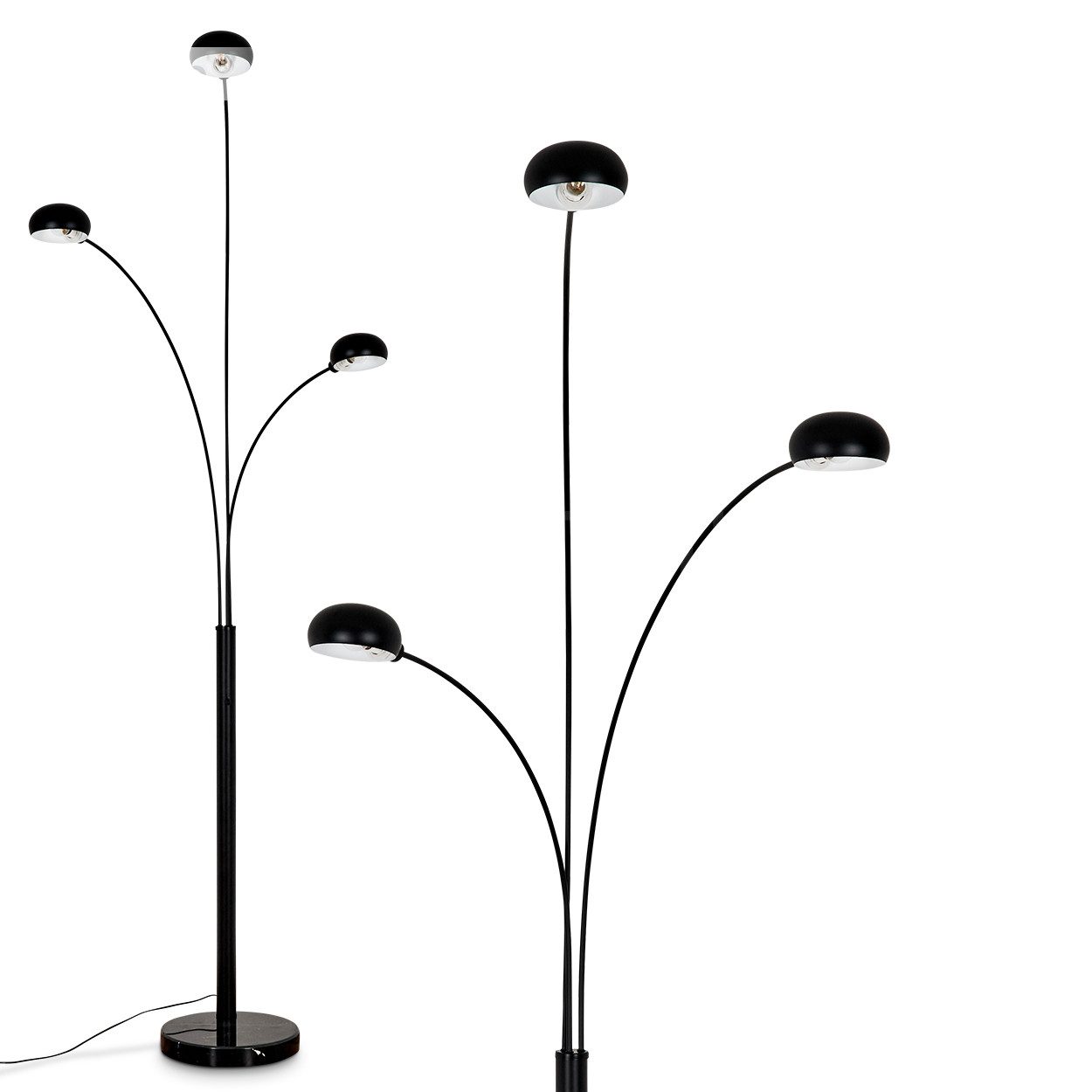 hofstein Stehlampe Stehlampe aus Metall/Glas in Schwarz/Weiß, ohne Leuchtmi günstig online kaufen