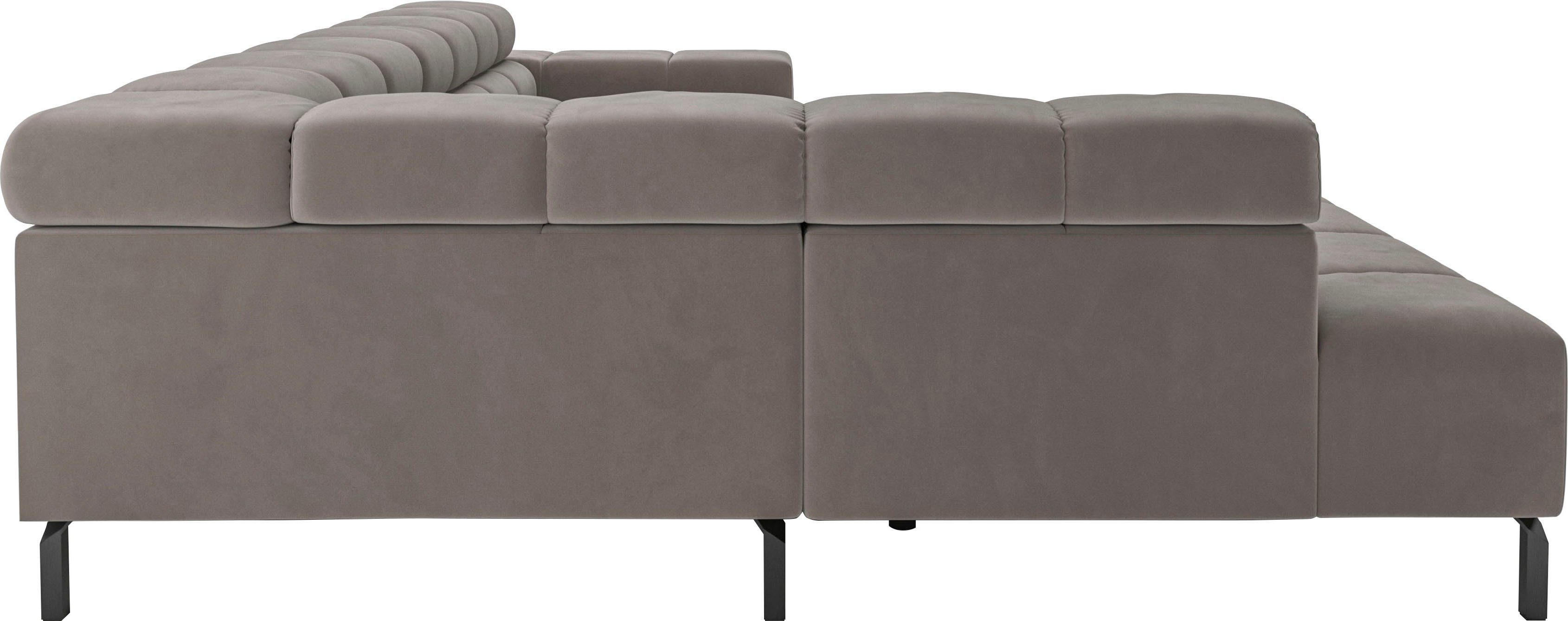 INOSIGN Ecksofa Zierkissen 3 Sitzbereich, mit New, im Steppung feine Kopfteilverstellung, Ancona