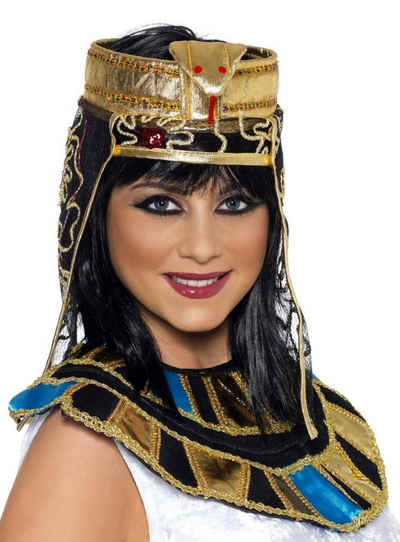 Smiffys Kostüm Kleopatra Kopfbedeckung, Goldfarbener Kopfschmuck für die Pharaonin