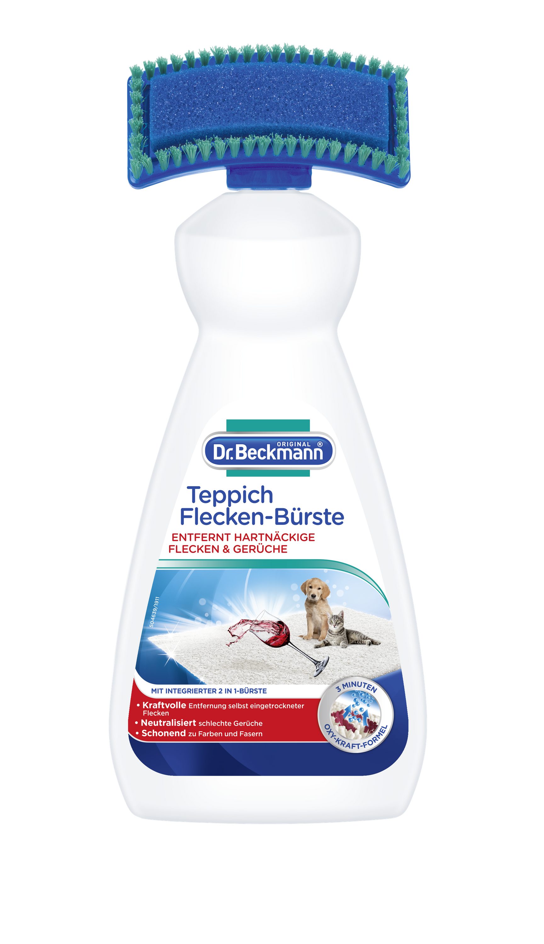 Dr. Beckmann Teppich Flecken-Bürste, hartnäckiger Flecken & Gerüche, 1x 650 ml Polsterreiniger