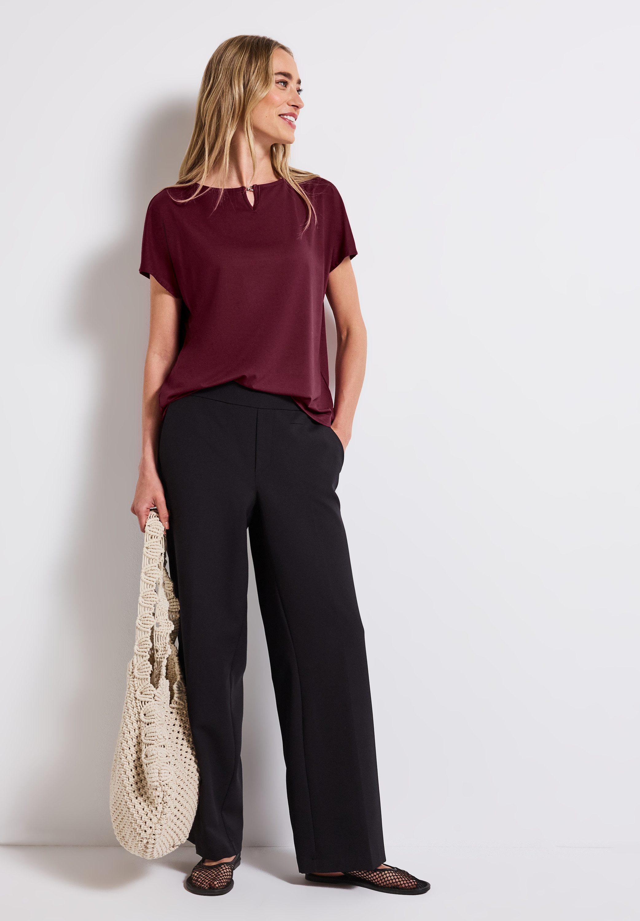 STREET ONE T-Shirt mit Materialmix