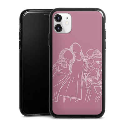 DeinDesign Handyhülle Freundinnen Line Art, Apple iPhone 11 Silikon Hülle Bumper Case Handy Schutzhülle
