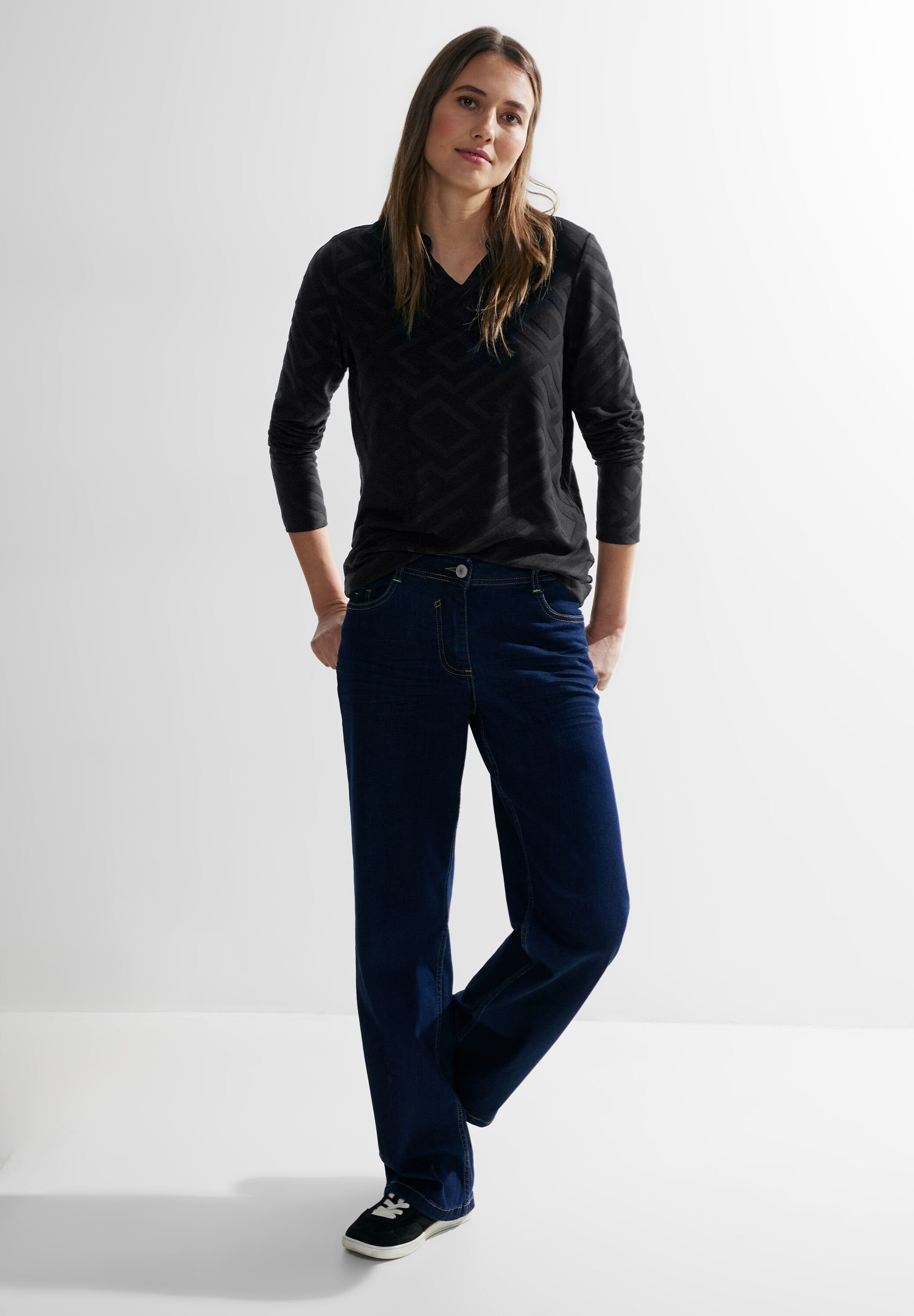 CECIL Langarmshirt aus softem Materialmix