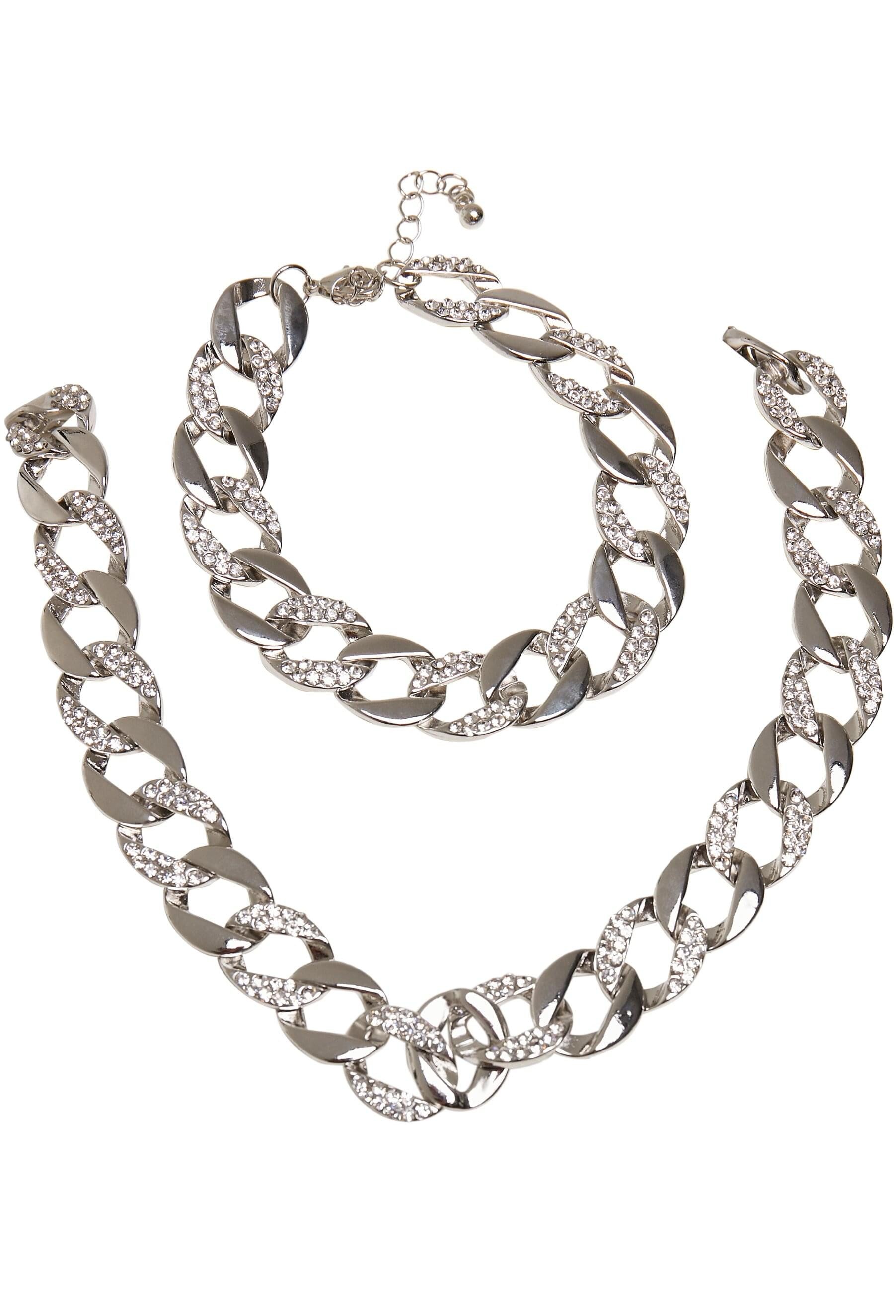 URBAN CLASSICS Bettelarmband Urban Classics Unisex Basic Diamond Necklace And Bracelet Set