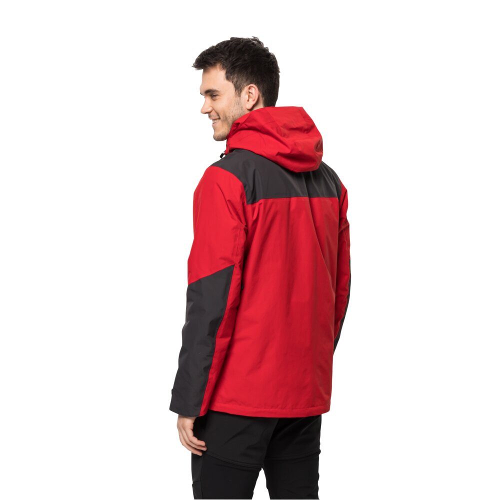 Jack Wolfskin Winterjacke Jasper 3in1 (wasser-winddicht, atmungsaktiv, warm) dunkelrot Herren