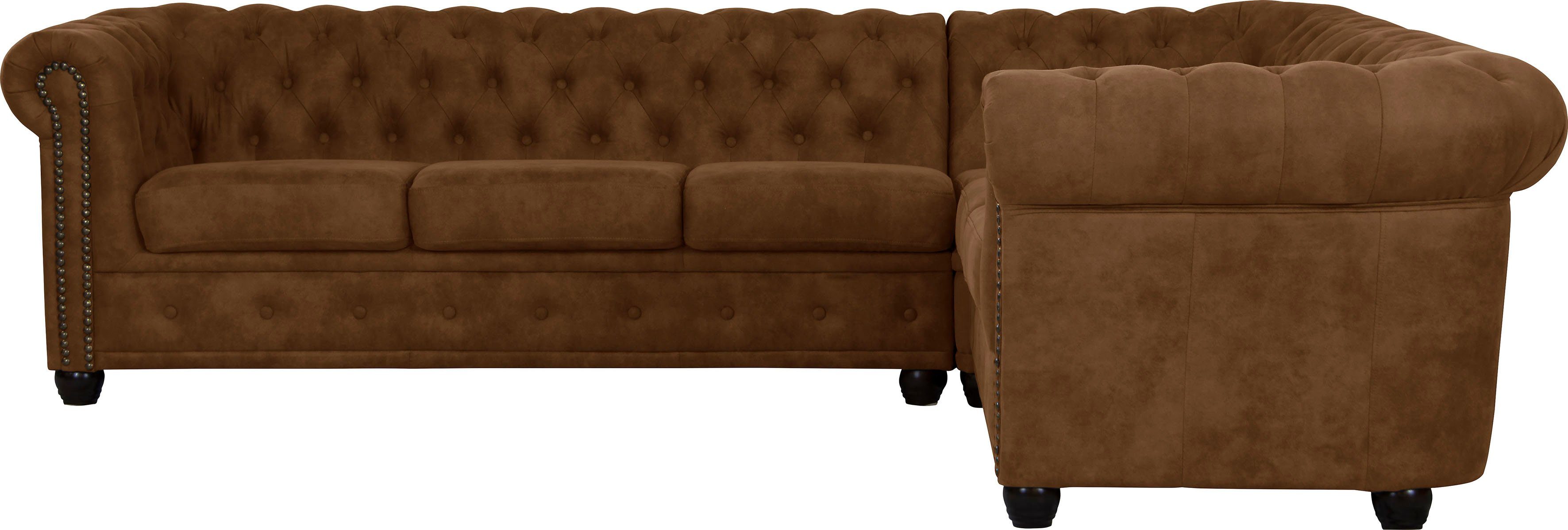 Home affaire Chesterfield-Sofa Rysum L-Form, Chesterfield-Optik, langer Schenkel links oder rechts