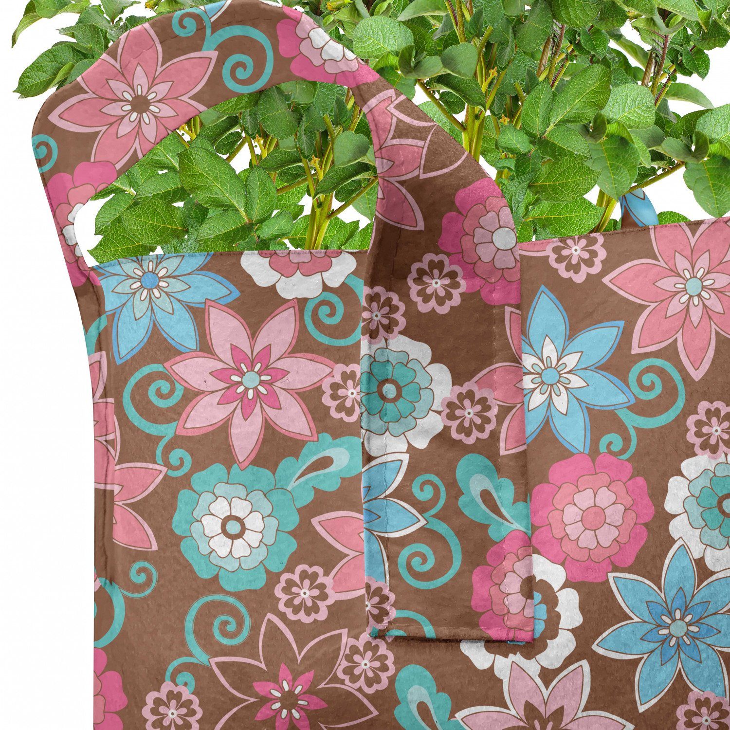 Abakuhaus Pflanzkübel Röschen Stofftöpfe für Blütenblätter hochleistungsfähig mit Pflanzen, Griffen Blumen
