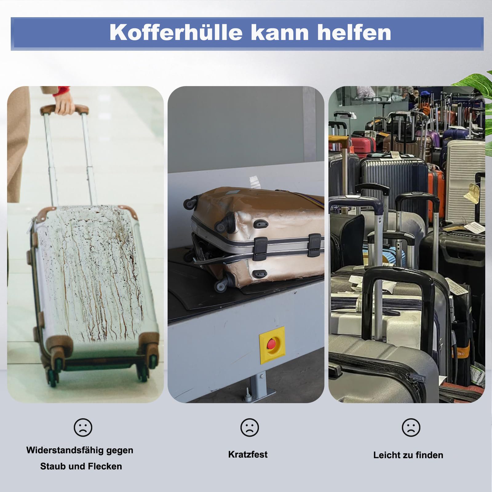 Cachito Kofferhülle Transparenter Kofferschutz, wasserdicht und staubdicht, mit schwarzem Rand – Bild 5 von 5