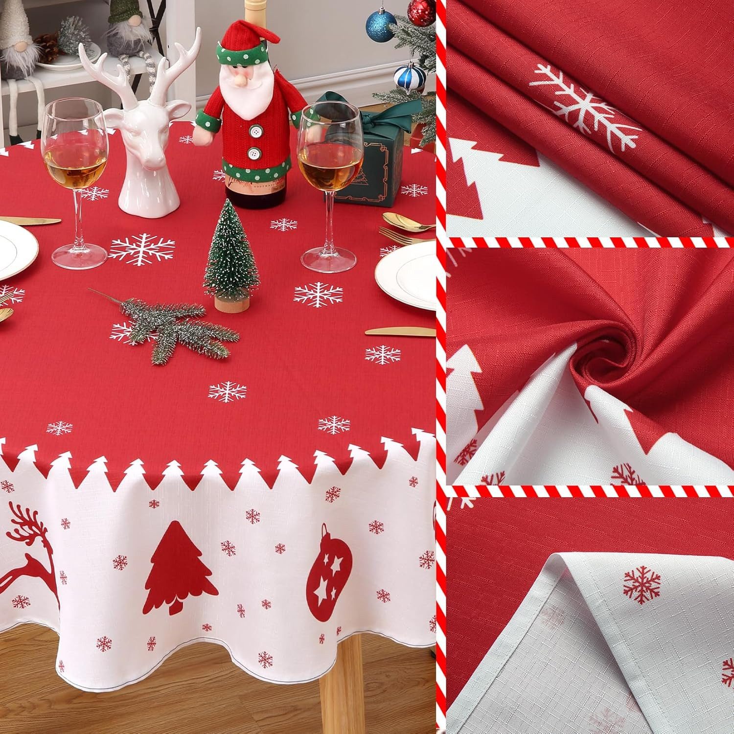 GarveeMore Tischdecke Rund 152cm,Weihnachten Dekoration für günstig online kaufen