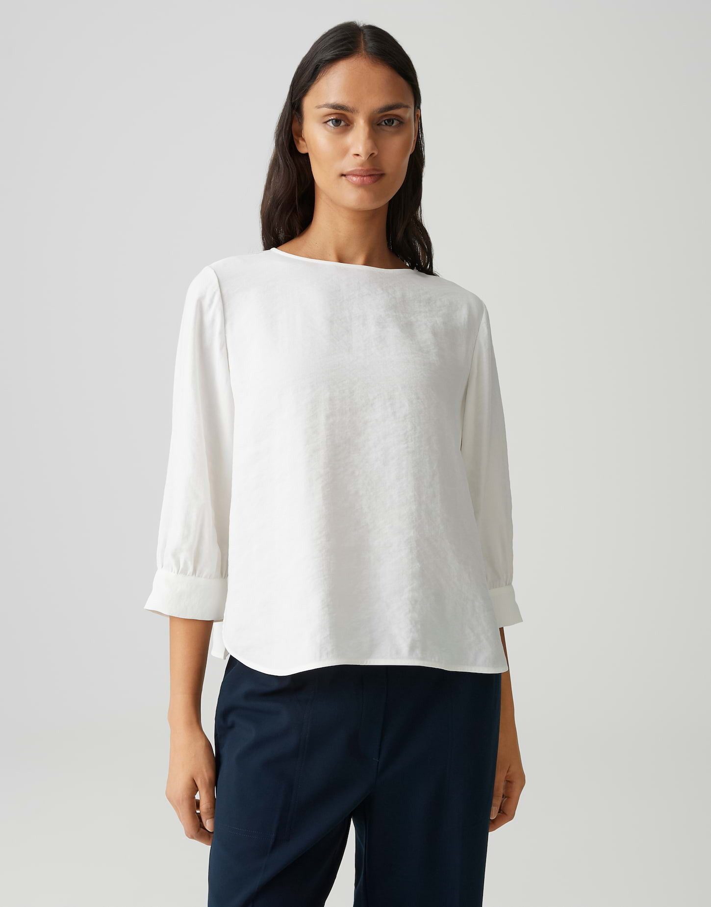 OPUS Shirtbluse Blusenshirt aus weichem Cotton Modal Mix Loose Fit