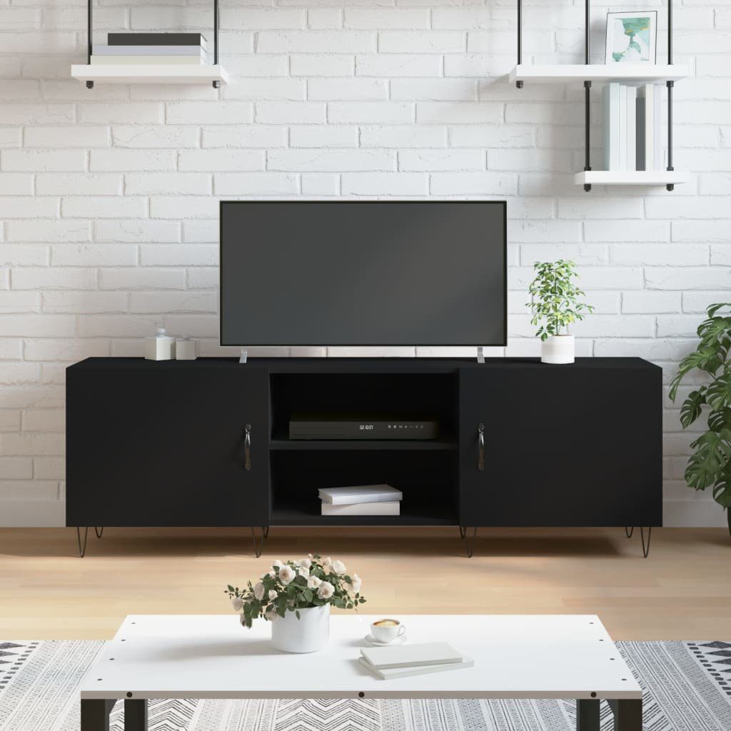 Holzwerkstoff Schwarz 150x30x50 TV-Schrank furnicato cm