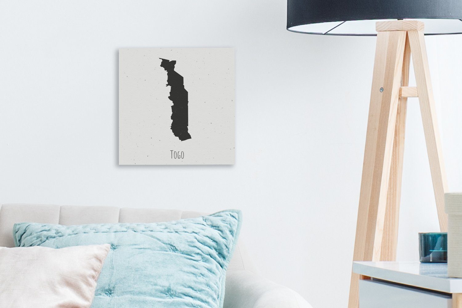 Bilder Wohnzimmer von für OneMillionCanvasses® einem Leinwand Schlafzimmer Hintergrund Eine auf schwarz-weiße mit, Leinwandbild St), Togo Illustration (1