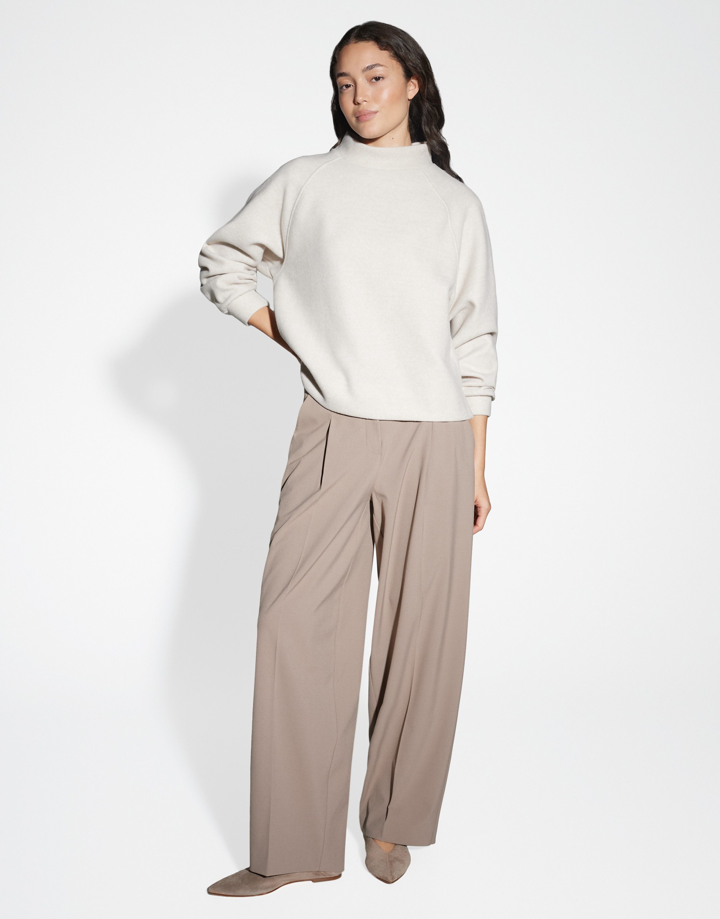 OPUS Sweatshirt GRAPINA Loose mit feiner Fleeceoptik