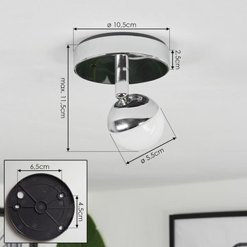 hofstein Deckenleuchte »Buscemi« dimmbare Deckenlampe aus Metall/Kunststoff in Chrom/Weiß, 6500 Kelvin, verstellbar, m. Fernbedienung u. RGB Farbwechsler, LED RGB 345 Lumen