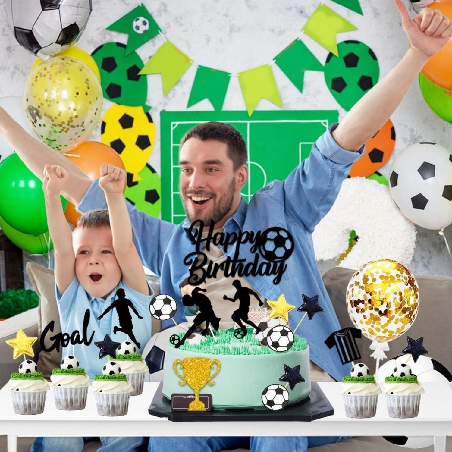 LuxusKollektion Sticker Tortendeko Fußball 28 Stück Kuchentopper Geburtstag Kinder Fußball
