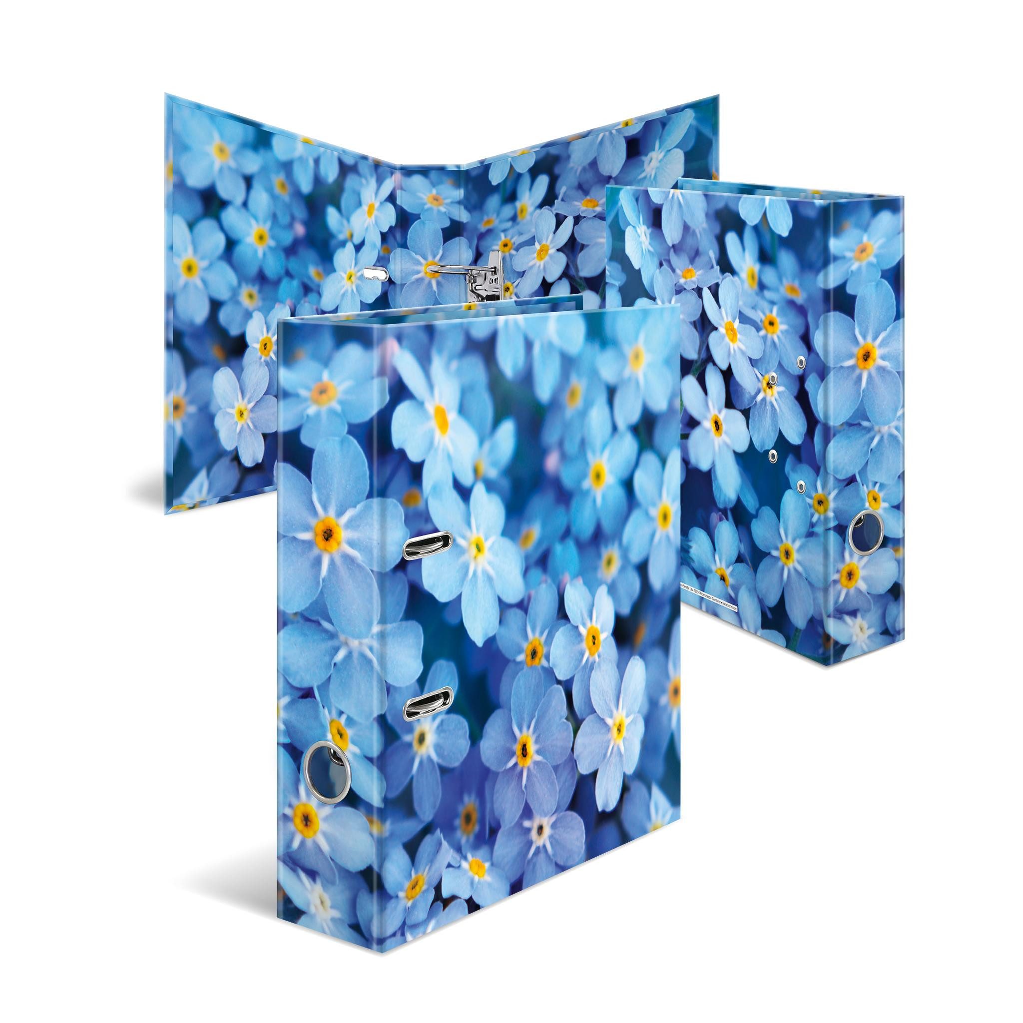 HERMA Aktenordner Herma Motiv-Ordner Karton A4, 7 cm Rückenbreite Blue Flowers
