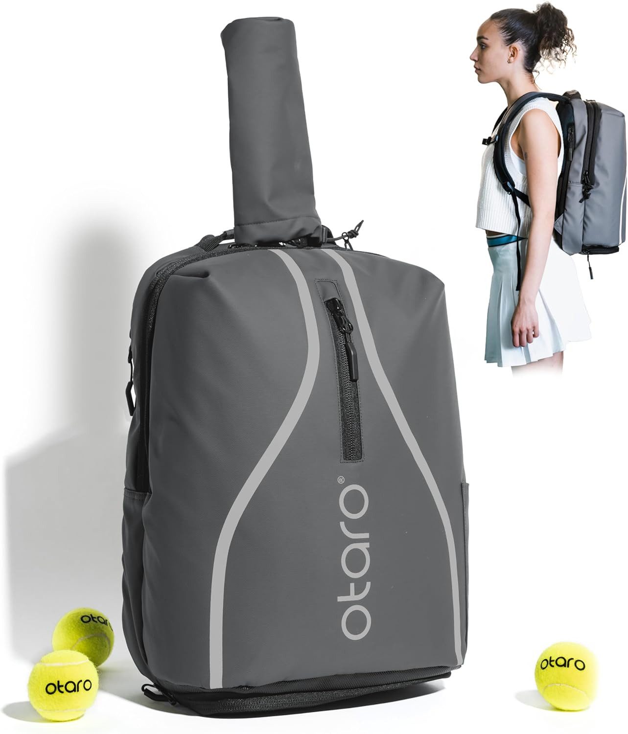 Otaro Tennisrucksack Tennisrucksack mit Schuhfach, Classic 32L