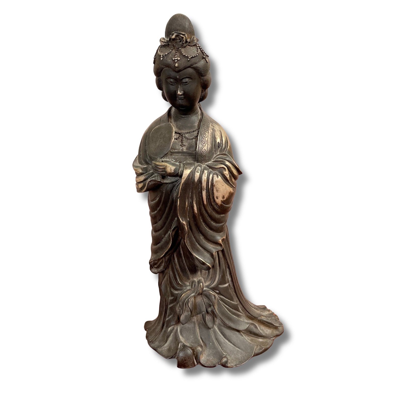 (37cm) Skulptur Figur Asien Bronze LifeStyle Japanische Buddhafigur Geisha