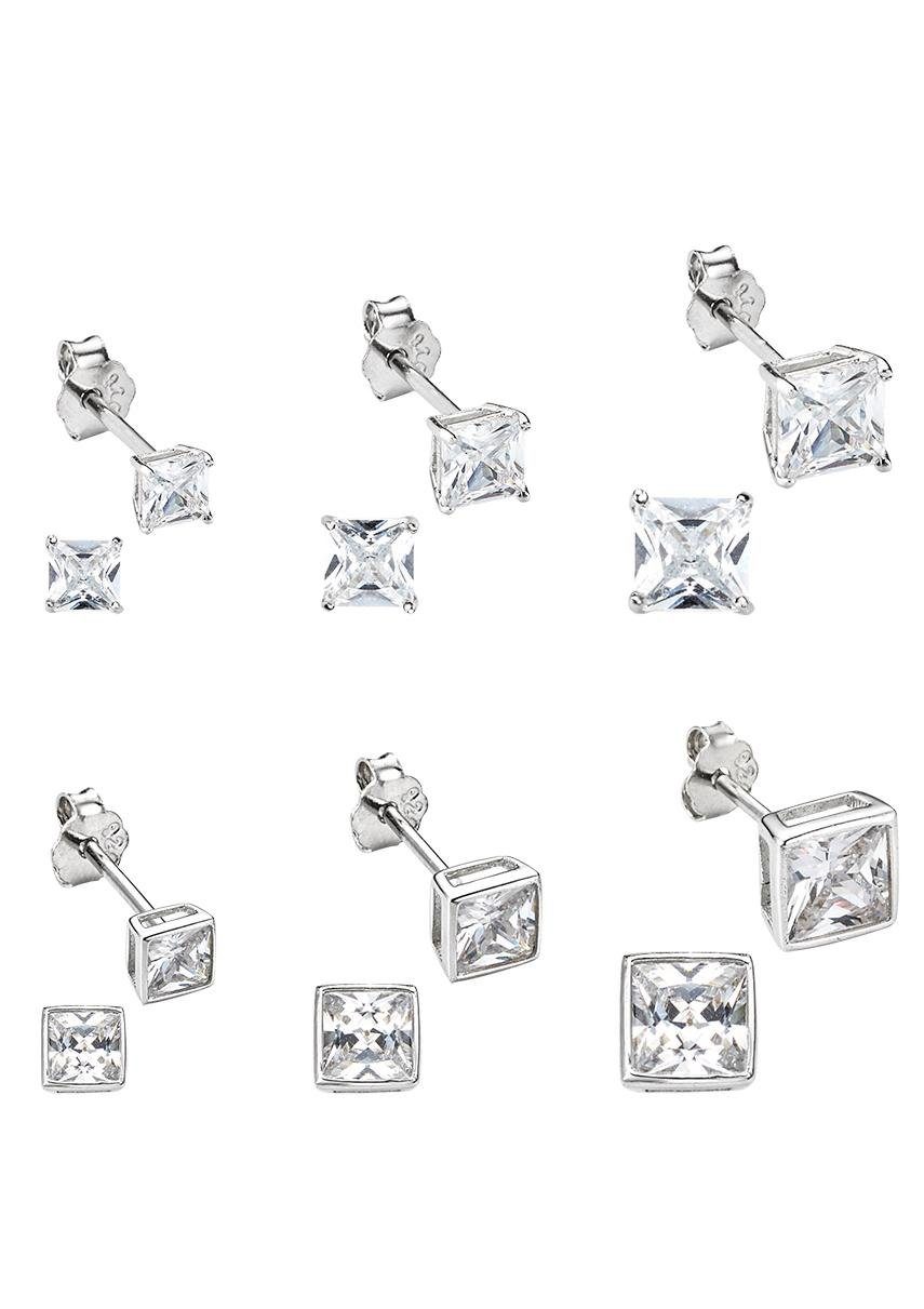 Bruno Banani Ohrstecker-Set Mulitpack Schmuck Geschenk Silber 925 Ohrschmuckset (Set, 12-tlg), mit Zirkonia (synth)