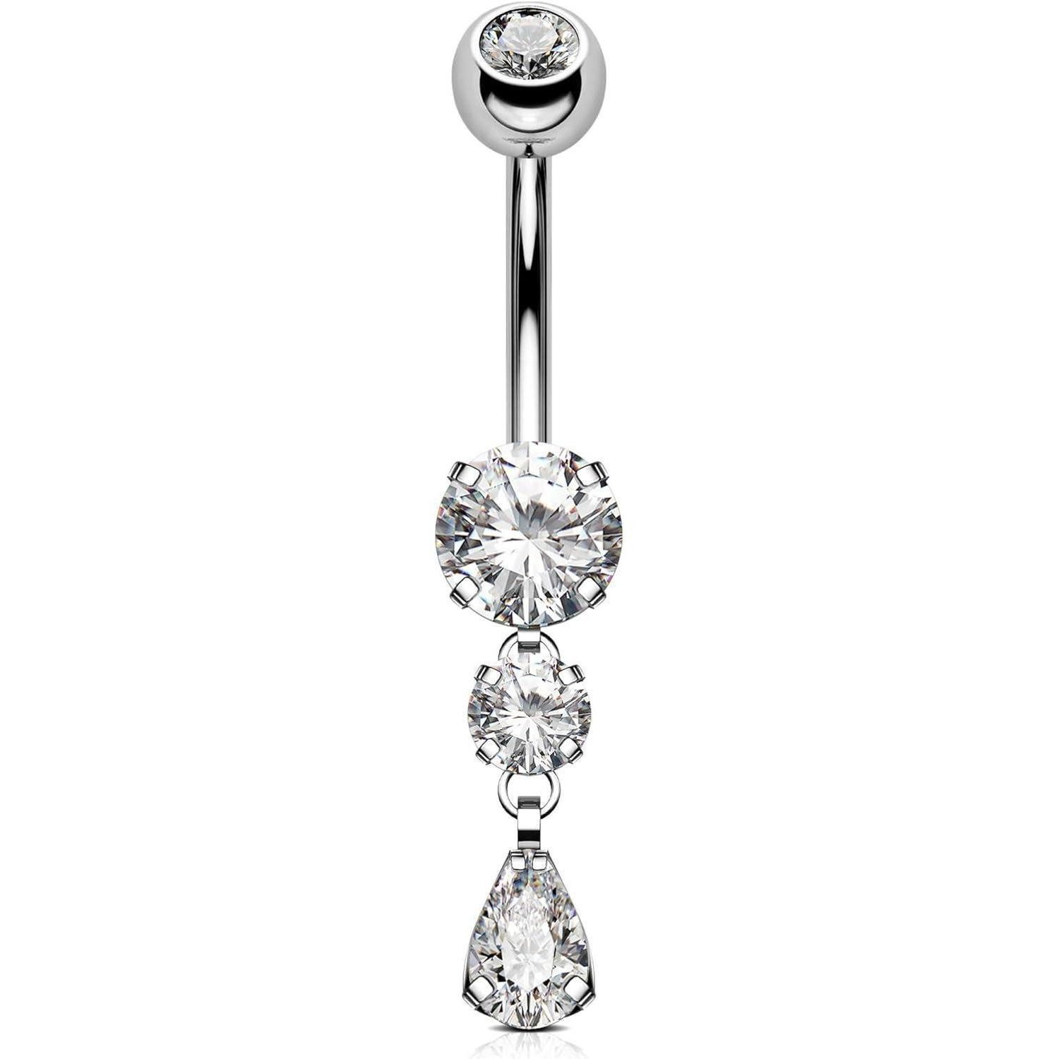 Bauchnabelpiercing Titanium Teardrop Dangle Belly Button Ring 14G Navel Piercing Jewelry