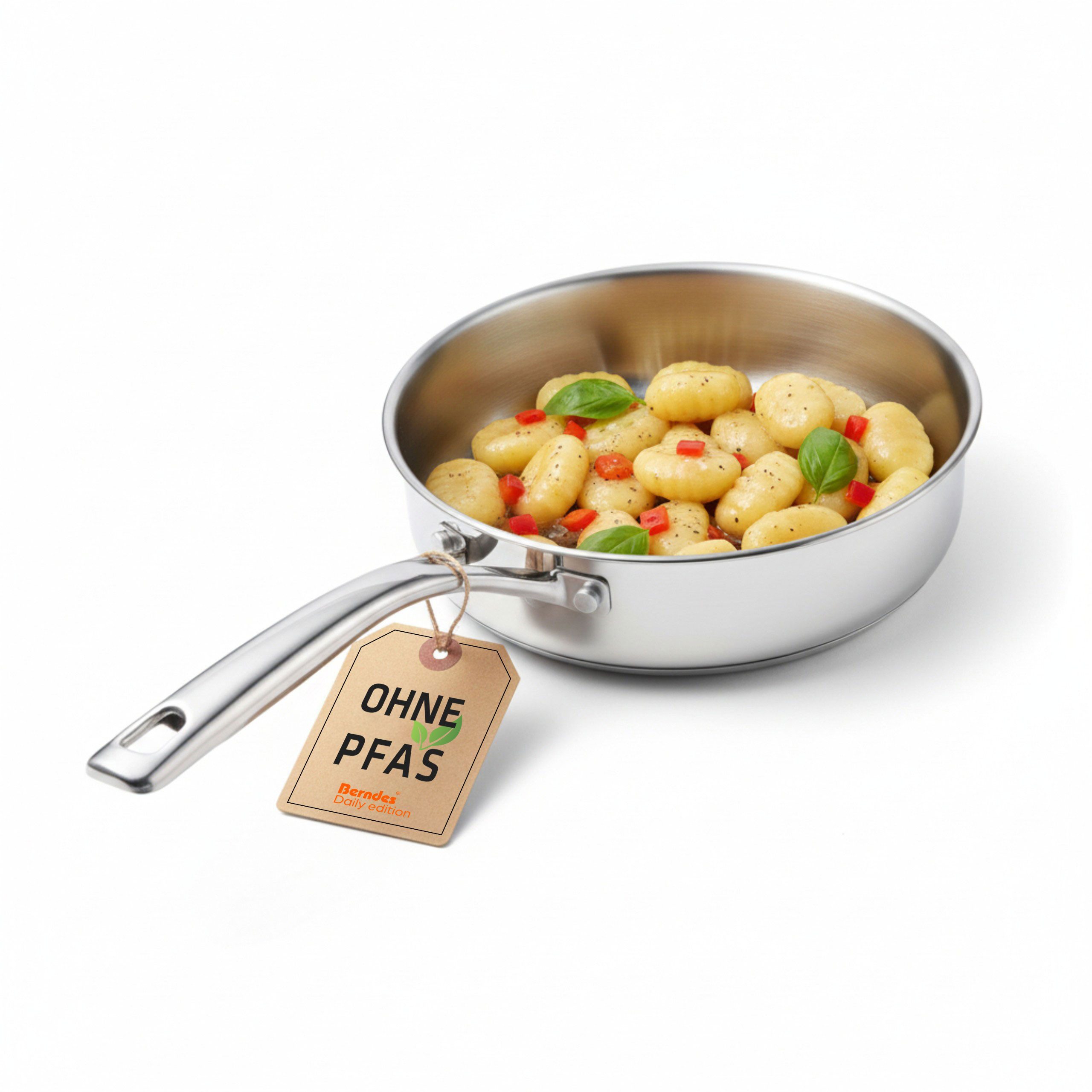 Berndes Schmorpfanne Schmorpfanne 24 oder 28 cm, Edelstahl - Daily Edition Signature, Edelstahl